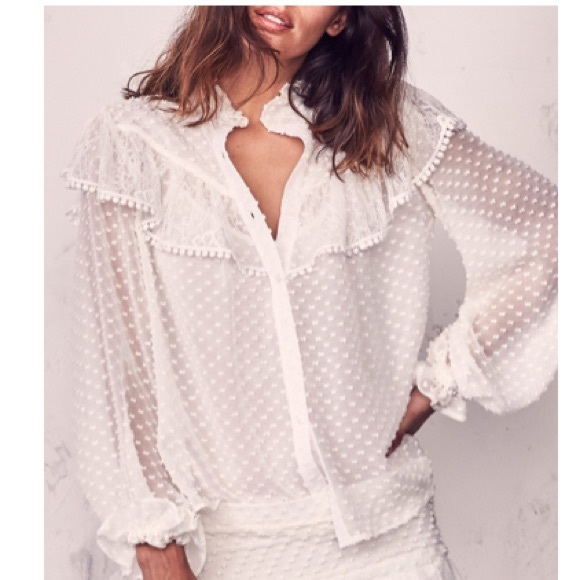 LoveShackFancy Erica Swiss Dot blouse - Picture 3 of 16